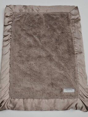Saranoni Solid Brown Lovey Fleece Satin Trim Baby Security Blanket 15" x 20"